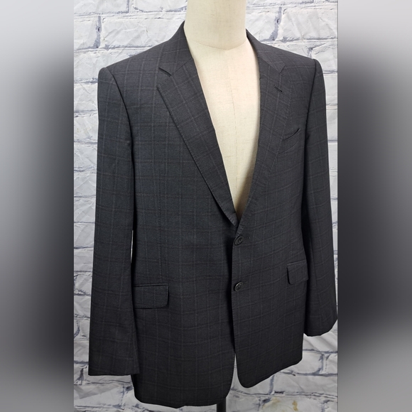 Armani Collezioni Blazer Sport Coat Gray Check Harry Rosen Italy S Drop 42R - Picture 5 of 15